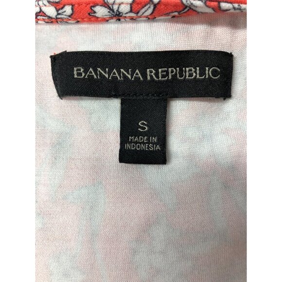 Banana Republic orange Floral Wrap Dress Short Sleeves Size SM - Picture 7 of 7